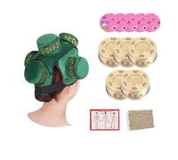 AHUAN Cabeza Moxibustion Box Con Mapa de Puntos de Acupuntura, Caja de Cobre Multifuncional Caja de Moxibustión Portátil Quemador de Moxibustión Viaje(5 Copper Box Set B)