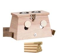 AHUAN Caja de Moxibustión a Prueba de Quemaduras Con Palitos de Moxa, Temperatura Ajustable Quemador de Moxibustión para Cuello Rodillas Espalda Cintura Moxibustion Box(Oak,2 holes)