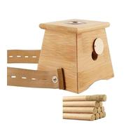 AHUAN Caja de Moxibustión a Prueba de Quemaduras Con Palitos de Moxa, Temperatura Ajustable Quemador de Moxibustión para Cuello Rodillas Espalda Cintura Moxibustion Box(Bamboo,1 hole)