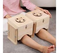 AHUAN Caja de Moxibustión Altura Ajustable, Madera Quemador de Moxibustión A Prueba de Quemaduras Duradera Moxibustion Box para Piernas Con Funda de Tela(2pcs single knee)