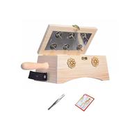 AHUAN Moxibustion Box Con Pinzas Mapa de Puntos de Acupuntura Quemador de Moxibustión Temperatura Ajustable para Piernas Cintura Caja de Moxibustión Apartamento(6-needle 3-piece set)