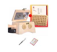 AHUAN Moxibustion Box Con Pinzas Mapa de Puntos de Acupuntura Quemador de Moxibustión Temperatura Ajustable para Piernas Cintura Caja de Moxibustión Apartamento(2-needle 4-piece set)