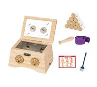 AHUAN Moxibustion Box de Madera Con Asa Extraíble Varilla de Moxa, Vendaje Moxa Box Temperatura Ajustable Portátil Caja de Moxibustión para Cintura, Brazos(Set B 2-hole)