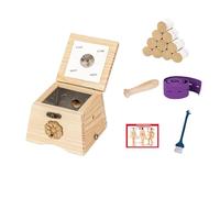 AHUAN Moxibustion Box de Madera Con Asa Extraíble Varilla de Moxa, Vendaje Moxa Box Temperatura Ajustable Portátil Caja de Moxibustión para Cintura, Brazos(Set B 1-hole)