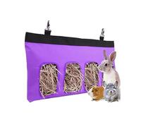 AHUAN Multi-Ventana Comedero de Heno Engrosado Tejido Oxford 600d Bolsa de Heno de Conejo Impermeable con Ganchos Metálicos para Jardín, Balcón(Purple,L)