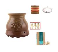 AHUAN Multifuncional Moxibustion Box Con Funda de Tela, Mapa de Puntos de Acupuntura Hogar Moxa Box para Rodilla Articulación Cuello Cintura Caja de Moxibustión(Large 4-piece set)