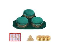 AHUAN Multifuncional Sin Humo Moxibustion Box para Hombros Espalda Ombligo Vientre Cintura, Caja de Moxibustión Con Varilla de Moxa, Caja de Cobre Moxa Box(Triple copper box)