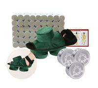 AHUAN Pies Caja de Moxibustión Con Caja de Cobre, Moxibustion Box a Prueba de Quemaduras Quemador de Moxibustión Con Temperatura Ajustable, Sin Humo(Green Steel Box kit A)