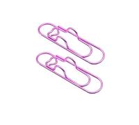 AHUAN Portátil Clip de Lápi para Cuadernos, 2 Unidades Metal Clip para Bolígrafos para Estudiantes, Amantes de Los Libros Material de Oficina(Pink)