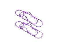 AHUAN Portátil Clip de Lápi para Cuadernos, 2 Unidades Metal Clip para Bolígrafos para Estudiantes, Amantes de Los Libros Material de Oficina(Purple)