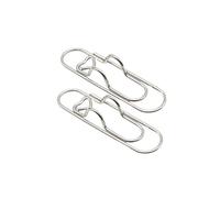 AHUAN Portátil Clip de Lápi para Cuadernos, 2 Unidades Metal Clip para Bolígrafos para Estudiantes, Amantes de Los Libros Material de Oficina(Silver)