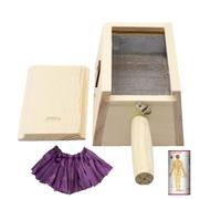 AHUAN Temperatura Ajustable Caja de Moxibustión Con Asa Mapa de Puntos de Acupuntura Madera Moxibustion Box para la Cintura Abdomen Quemador de Moxibustión(2-hole needle insertion)