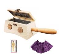 AHUAN Temperatura Ajustable Caja de Moxibustión Con Asa Mapa de Puntos de Acupuntura Madera Moxibustion Box para la Cintura Abdomen Quemador de Moxibustión(3-needle hanging moxibustion)