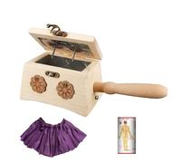 AHUAN Temperatura Ajustable Caja de Moxibustión Con Asa Mapa de Puntos de Acupuntura Madera Moxibustion Box para la Cintura Abdomen Quemador de Moxibustión(2-needle hanging moxibustion)