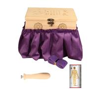 AHUAN Temperatura Ajustable Caja de Moxibustión Con Asa Mapa de Puntos de Acupuntura Madera Moxibustion Box para la Cintura Abdomen Quemador de Moxibustión(Basic)