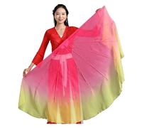 AHUFGN Abanico para Danza del Vientre 2 uds abanico de espina pescado velo gasa apertura danza accesorios for actuación en escenario adoración alabanza ventiladores grandes 85cm(Color 3)