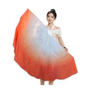 AHUFGN Abanico para Danza del Vientre 2 uds abanico de espina pescado velo gasa apertura danza accesorios for actuación en escenario adoración alabanza ventiladores grandes 85cm(Color 19)