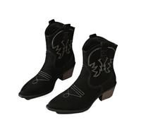 AHUFGN Botas Cowboy Botas de Gladiador for Mujer, hasta la Rodilla, con Bordado a la Moda, Zapatos de tacón Alto Grueso, Botines Largos for Exteriores for Mujer(Style 2,37)