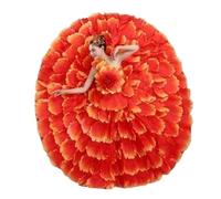 AHUFGN Falda Flamenca Mujer Falda de Baile Flamenco, Traje, Ropa actuación Moderna, Faldas pétalos, Vestido(Red 720,L)
