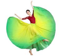 AHUFGN Falda Flamenca Mujer Falda larga fluida de 11 colores con gradiente 720 grados for danza del vientre, disfraz clásico for mujer, faldas sol(Color-11,S 85cm)