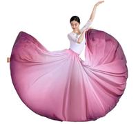 AHUFGN Falda Flamenca Mujer Falda larga fluida de 11 colores con gradiente 720 grados for danza del vientre, disfraz clásico for mujer, faldas sol(Color-08,L 95cm)