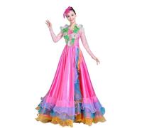 AHUFGN Falda Flamenca Mujer Traje de baile flores, vestido flamenco, actuación femenina, apertura del escenario, falda pétalos(360 degree,M)