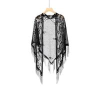 AHUFGN Manton De Mujer Nuevo Bordado, Bufanda de Encaje, Chal Floral, Velo Triangular, Chal for Mujer, Bufanda de Fiesta, Poncho de Boda, estolas, Diadema for Mujer(QL028-01)
