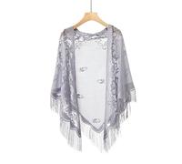 AHUFGN Manton De Mujer Nuevo Bordado, Bufanda de Encaje, Chal Floral, Velo Triangular, Chal for Mujer, Bufanda de Fiesta, Poncho de Boda, estolas, Diadema for Mujer(QL028-05)