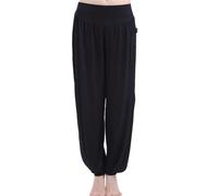 AHUFGN Pantalones de Danza para Mujer Pantalones de Yoga for Mujer, elásticos, Sueltos, Informales, de algodón, for Yoga, Baile, Ballet, práctica de Baile(Black,XL)