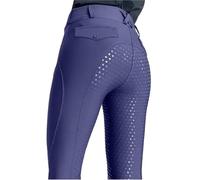 AHUFGN Pantalones Ecuestres Pantalones de equitación de Silicona Negros con Asiento Completo for Mujer, Mallas for Montar a Caballo, Ropa Ecuestre(Blue,L)