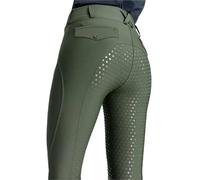 AHUFGN Pantalones Ecuestres Pantalones de equitación de Silicona Negros con Asiento Completo for Mujer, Mallas for Montar a Caballo, Ropa Ecuestre(Green,S)