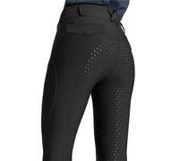 AHUFGN Pantalones Ecuestres Pantalones de equitación de Silicona Negros con Asiento Completo for Mujer, Mallas for Montar a Caballo, Ropa Ecuestre(Black,XS)