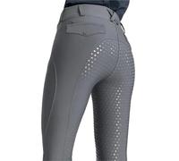 AHUFGN Pantalones Ecuestres Pantalones de equitación de Silicona Negros con Asiento Completo for Mujer, Mallas for Montar a Caballo, Ropa Ecuestre(Grey,XS)