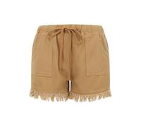 AHUFGN Vaqueros Cortos Mujer Pantalones Cortos Vaqueros for Mujer con cordón Ajustable y Dobladillo elástico, Holgados Bolsillos(Khaki,M)