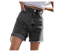 AHUFGN Vaqueros Cortos Mujer Pantalones Cortos Vaqueros Holgados y Finos de Media Longitud con Cintura Vintage for Mujer(Grey,XL)