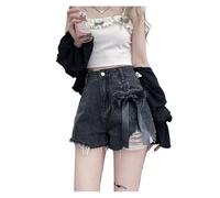 AHUFGN Vaqueros Cortos Mujer Pantalones Vaqueros Cortos de Cintura clásica for Mujer, Estilo Casual, a la Moda(Grey,M)