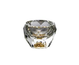 AHUFGN Vasos de Cristal Agua 1PC 50ML Crystal Shot Glasses Facet Design For Whisky Black Tea Double Bottom Glass(Gold)