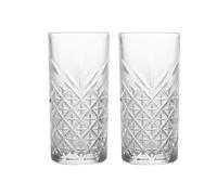 AHUFGN Vasos de Cristal Agua 2PCS Highball Glasses BarwareTumbler For Water, Juice, Beer, And Cocktail Set Of 2(Large 420ml Set of 2)