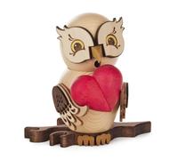 Ahumado Búho Con Corazón Nuevo Altura 16cm Liebesbote Eulenliebe Regalo Poco