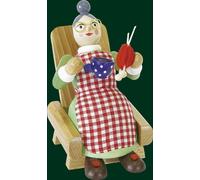 Ahumado Navidad Original Erzgebirge Seiffen Mujer Fumadora Abuela 26022 Nuevo