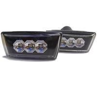 Ahumado Negro Repetidores Laterales LED Detector para Vauxhall Astra MK5 H Opel