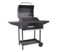 vidaXL Barbacoa Ahumador al Carbón Estante Inferior Acero Negro BBQ Parrilla