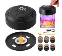 Ahumador Eléctrico, para Whisky y Cóctel, Portátil con Batería Recargable 850mAh, Luz Ambiental Multicolor, Encendido Electrónico, para Carnes, Pescado, Quesos y Postres USB C, 105x105x65mm