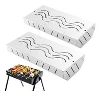 ahumadora para barbacoa - generadora de pellets de madera de metal, inserto rectangular para parrilla con cubierta de apertura segura, distribución consistente accesorio de cocina Longtail