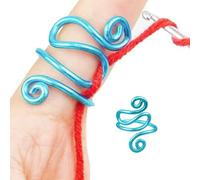 Ahuuen Anillo De Crochet para Dedo | Ganchos De Ganchillo Ajustables con Bucle De Puntada | Suministros De Línea De Gancho para Tejer A Mano para Bufanda, Suéter, Línea De Gancho para Tejer