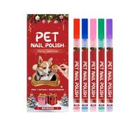 Ahuuen Bolígrafos de Esmalte de Uñas para Perros,Juego De 5 Piezas De Secado Rápido - Kit De Pintura para Patas Caninas Navideño | para Perros, Gatos, Razas Pequeñas Y Grandes, Aseo, Estilización,