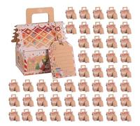 Ahuuen Cajas de Golosinas Navideñas - 50 Piezas Contenedor De Panadería Forma De Casa | Caja de Pastelería para Fiestas,Para Suministros de Fiesta Dulces Reunión Navideña Vacaciones Hogar Escuela