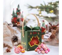 Ahuuen Cajas De Golosinas Navideñas - Caja De Regalo Con Ventana Y Asa | Caja De Envoltorio Para Fiestas - para Manualidades Regalos Reuniones Familiares Maestros Estudiantes Organizadores de