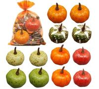 Ahuuen Calabazas Falsas - Figuras Decorativas De Calabaza,Ornamento Festivo Creativo 12 Piezas Estatuilla para Mesa Fiestas Pasillo Hogar Dormitorio Estante Escritorio
