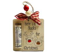 Ahuuen Decorativos para Guardar Dinero en Navidad - Colgante De Madera Hecho A Mano | Porta Billetes para La Navidad Bonito,para Niños Niñas Mujeres Hombres Amigos Familia Hogar Sala de Estar